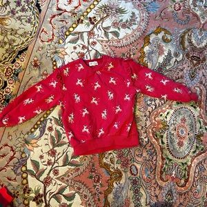 Miles the Label Reindeer Organic Cotton Holiday Sweater Girls 24 months